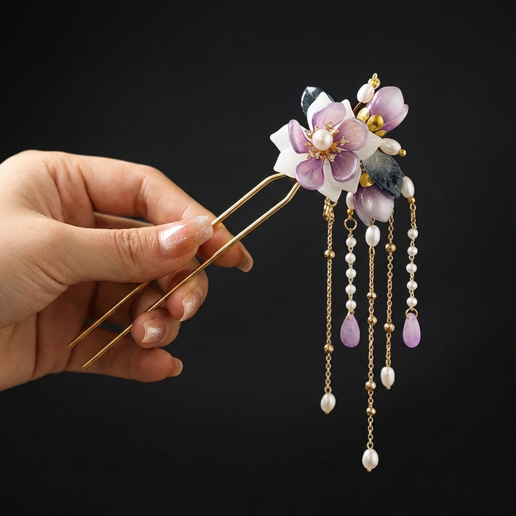 Alloy U Shaped Hair Pin With O - Orchid Phalaenopsis incelemesi ve fiyatı