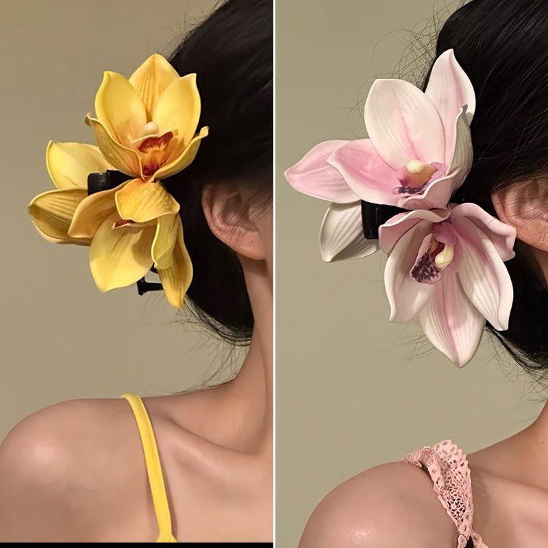 Large Orchid Flower Hair Claw  - Orchid Phalaenopsis incelemesi ve fiyatı