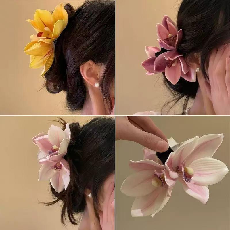 Large Orchid Flower Hair Claw  - Orchid Phalaenopsis incelemesi ve fiyatı